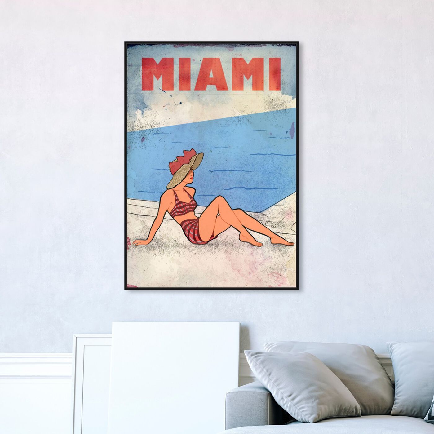 Hanging view of Miami Lady featuring cities and skylines and united states cities art.