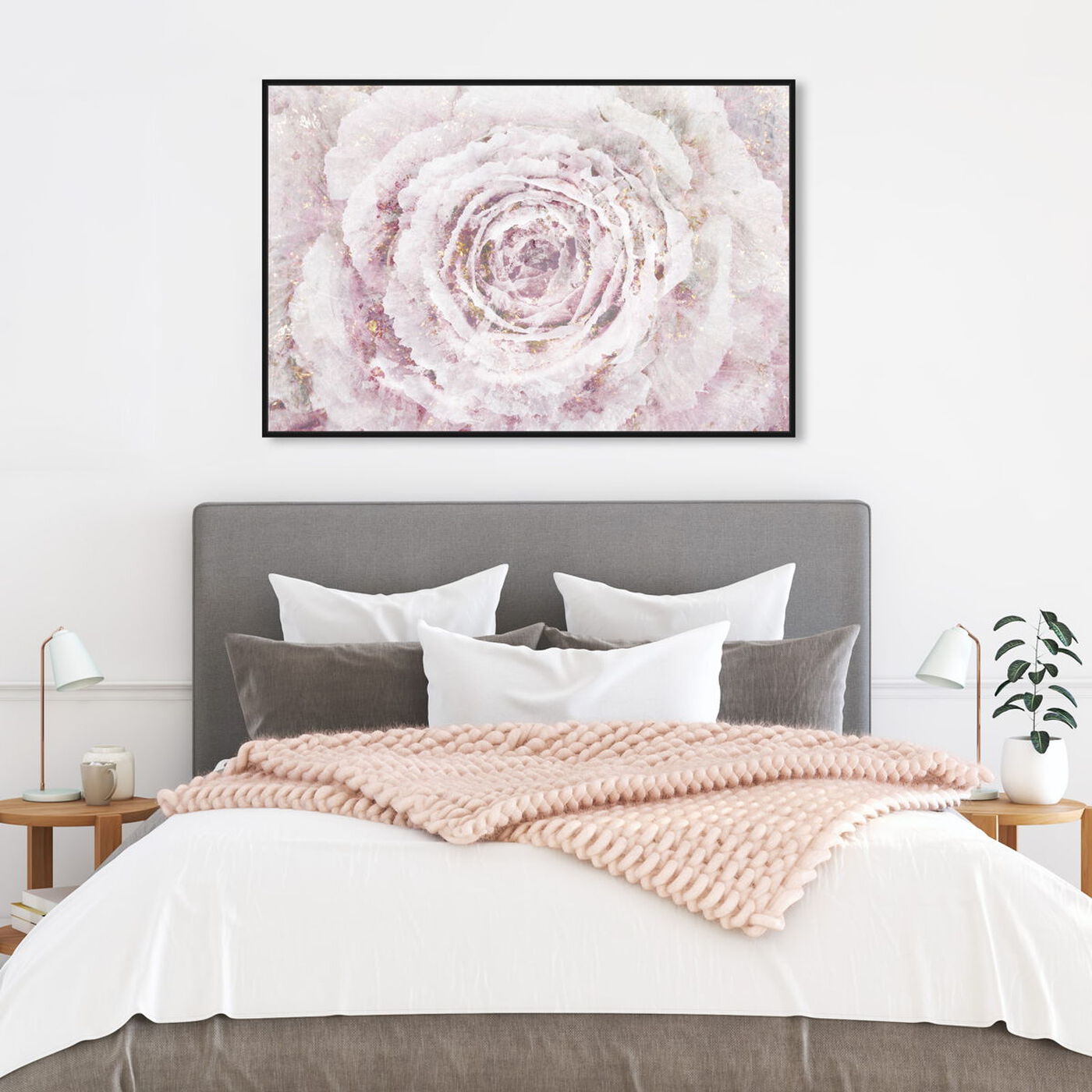 Hanging view of Blush Winter Flower Amethyst featuring floral and botanical and florals art.