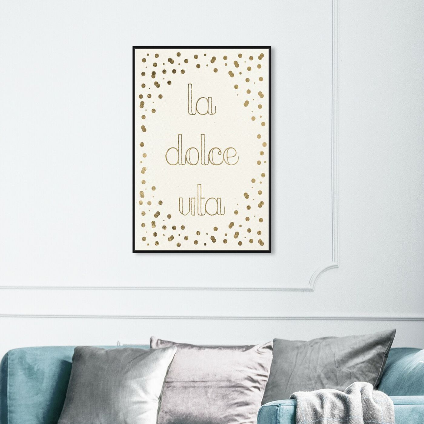 Hanging view of Dolce Vita II featuring typography and quotes and inspirational quotes and sayings art.