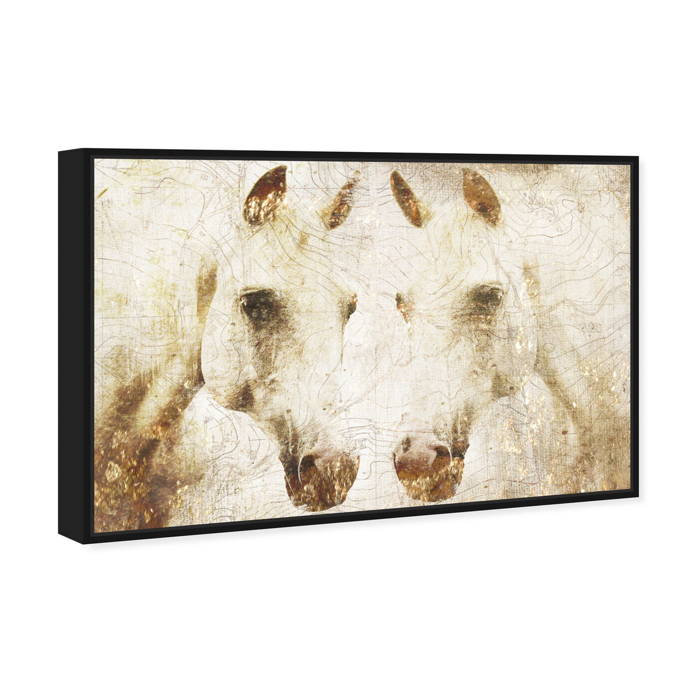 Angled view of Double Stallion featuring animals and farm animals art.