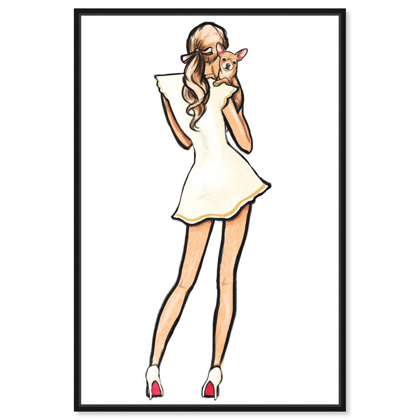 Front view of White Dress Best Friend featuring fashion and glam and dress art.