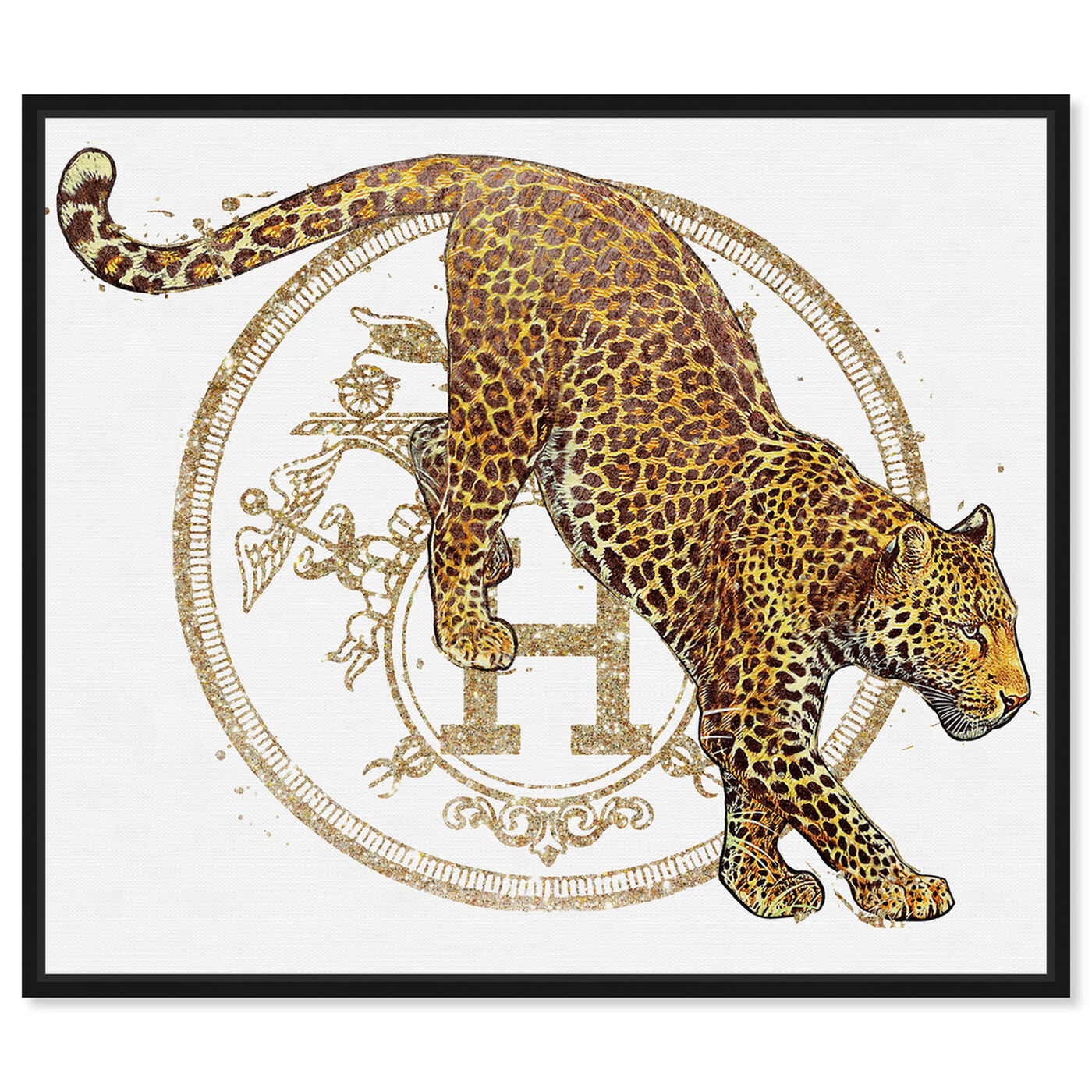 Front view of French Jaguar Pounce featuring fashion and glam and fashion lifestyle art.