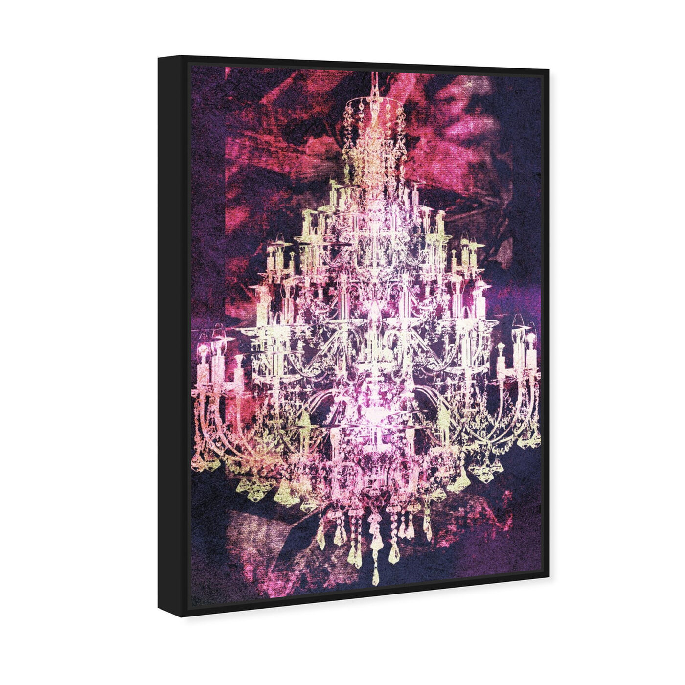 Angled view of Montecarlo Crystal Pink featuring fashion and glam and chandeliers art.