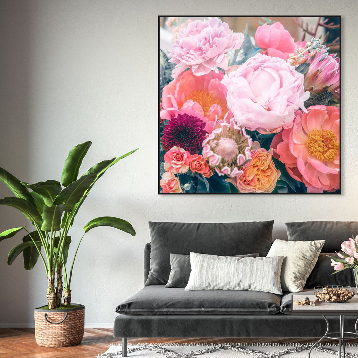Hanging view of Floralia Square featuring floral and botanical and florals art.