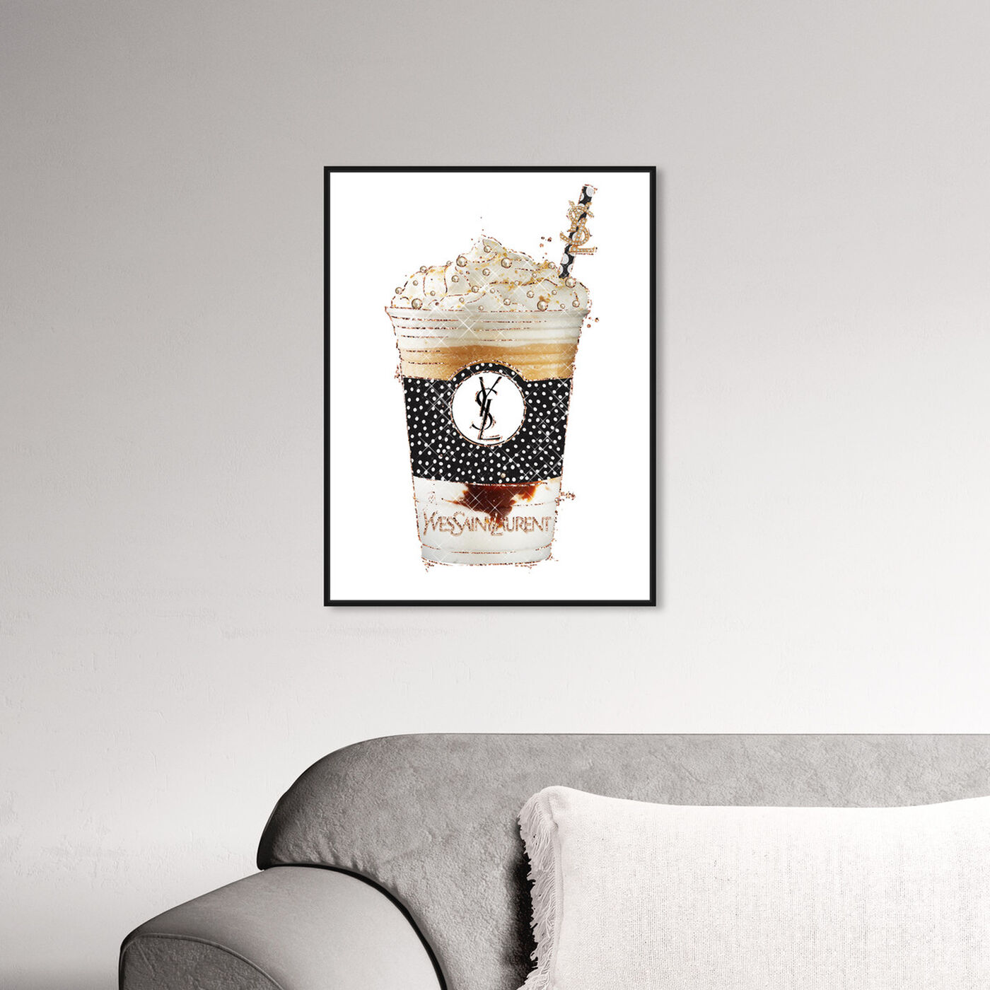 Hanging view of Pearly Latte Drink featuring fashion and glam and lifestyle art.