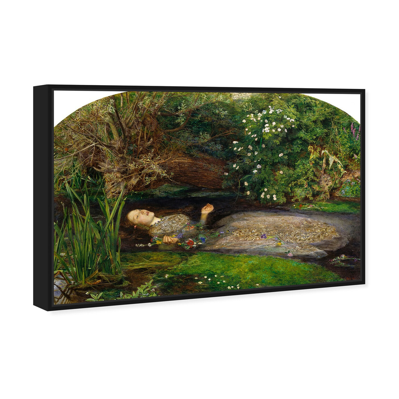Angled view of Millais - Ophelia featuring classic and figurative and impressionism art.