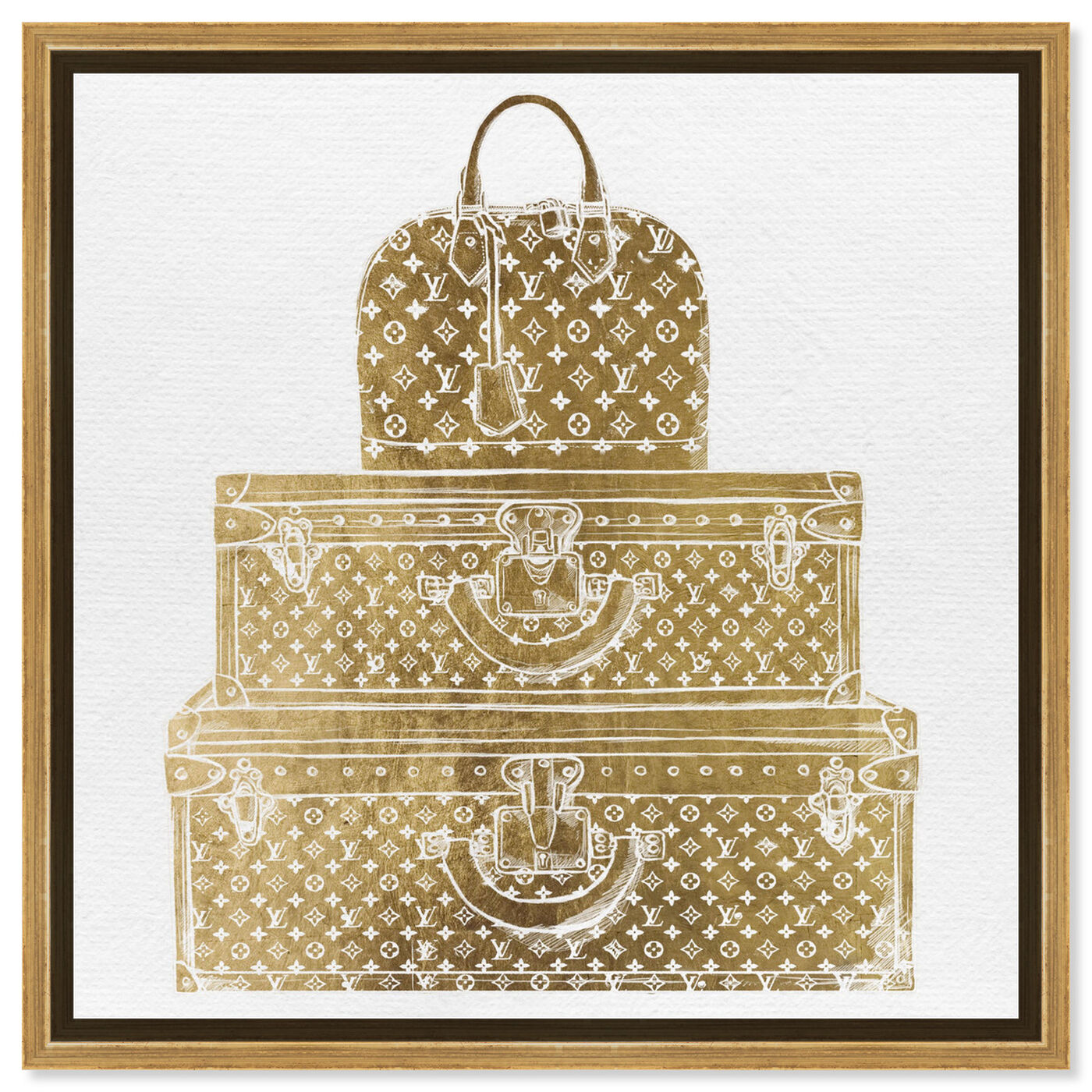 Front view of Royal Bag and Luggage Gold featuring fashion and glam and travel essentials art.