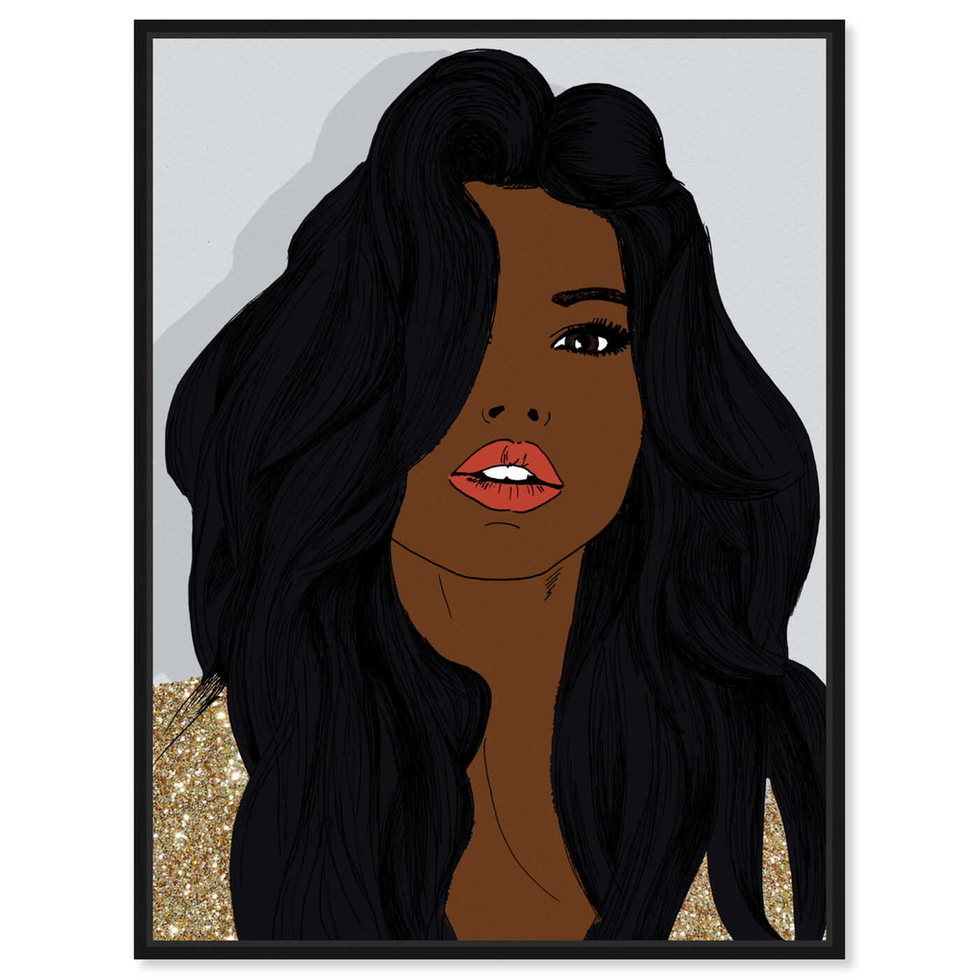 Front view of Brunette featuring fashion and glam and portraits art.