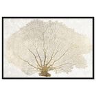 Front view of Gold Coral Fan featuring nautical and coastal and marine life art. image number null