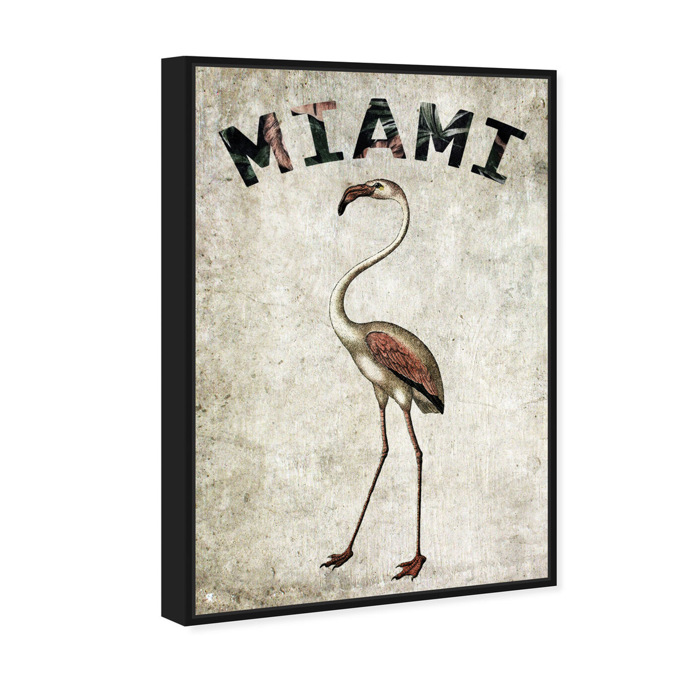 Angled view of Miamian Flamingo featuring cities and skylines and united states cities art.