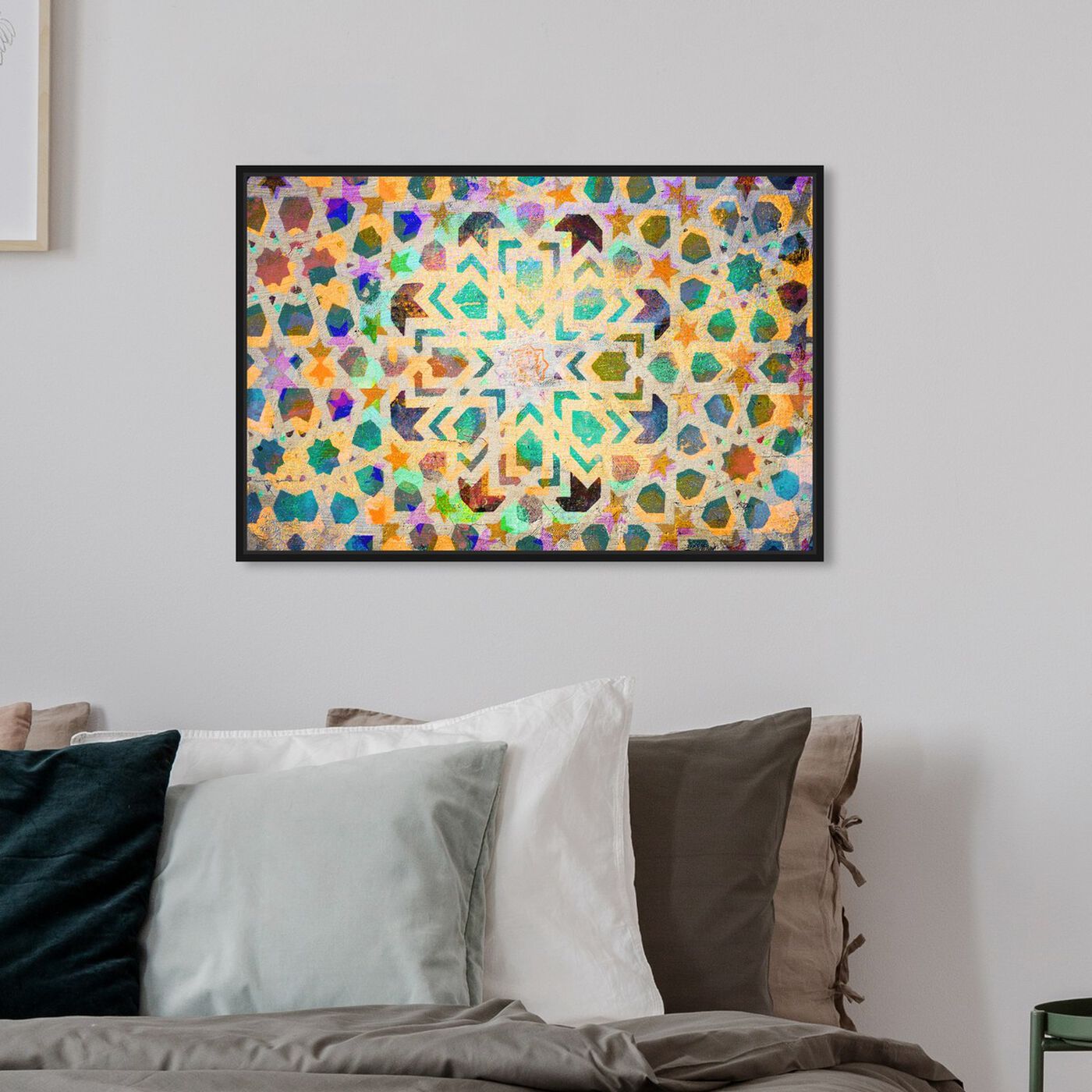 Hanging view of Sarcana II featuring abstract and patterns art.