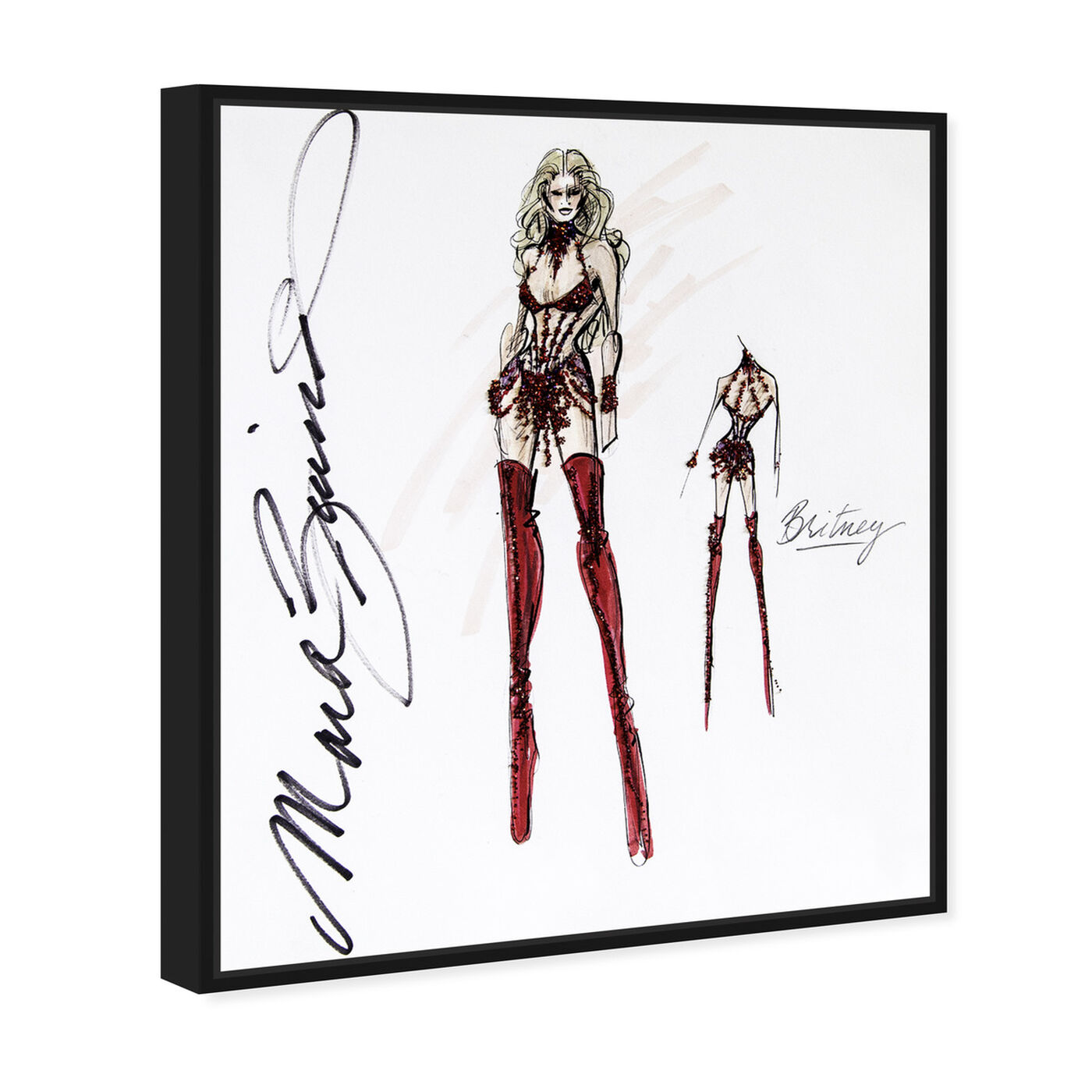 Angled view of Mark Zunino - Diva Britney featuring fashion and glam and sketches art.