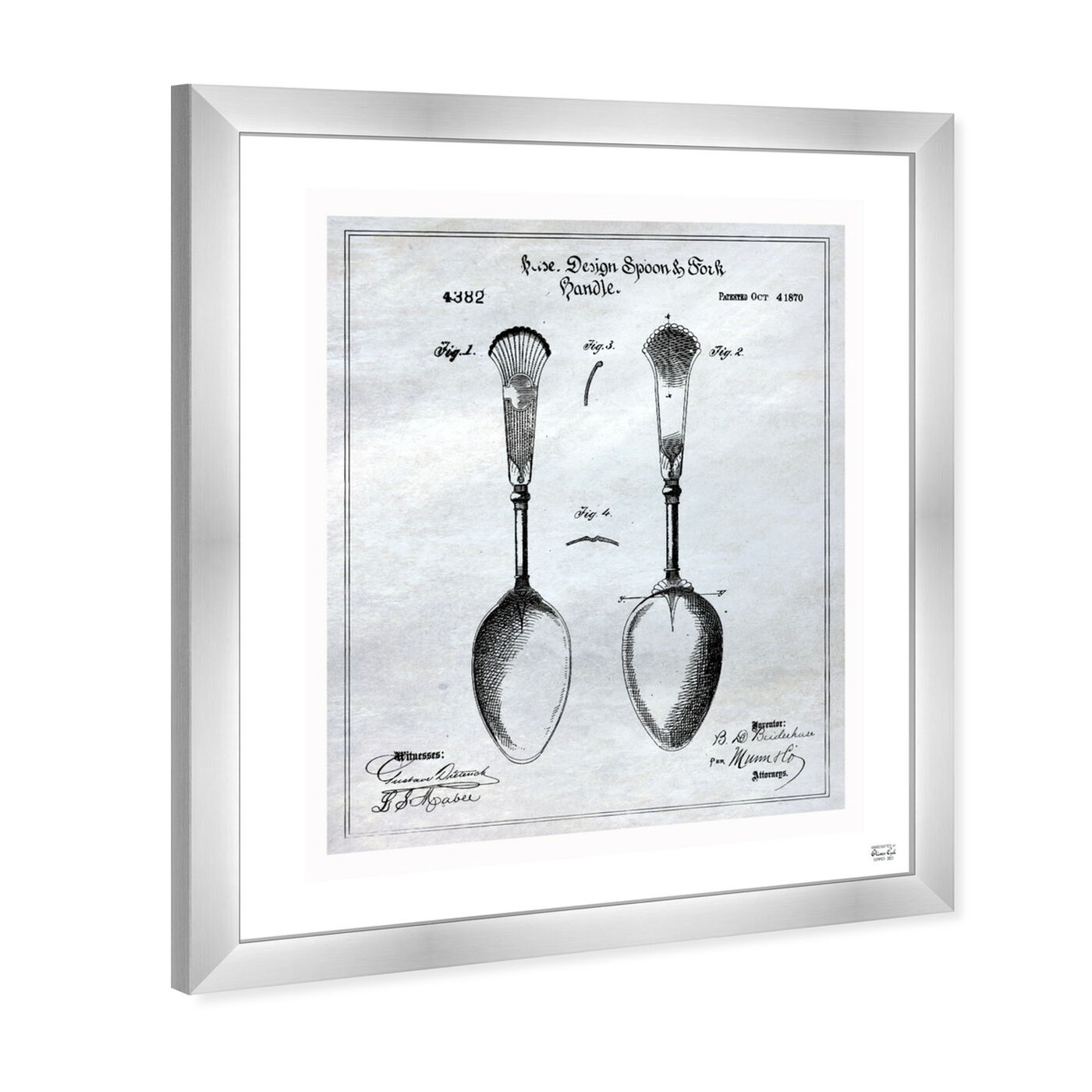 Angled view of Design For Spoon And Fork Handles 1870 featuring food and cuisine and cooking and chef art.
