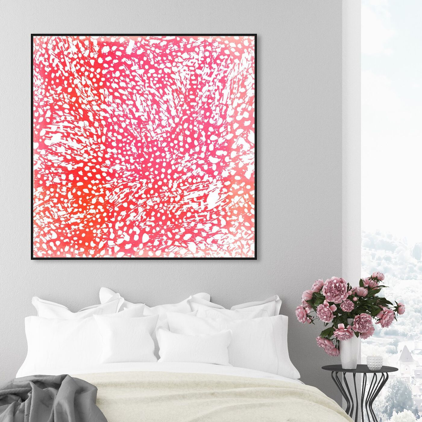 Hanging view of Pinkcorals featuring nautical and coastal and marine life art.