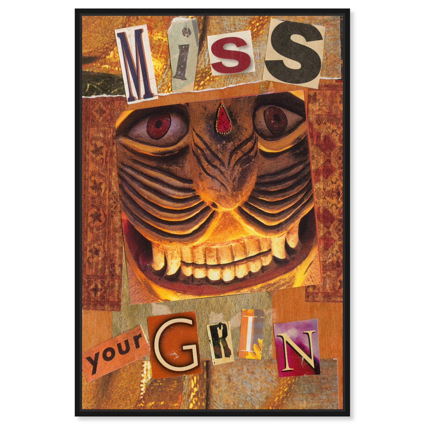 Front view of Miss Your Grin by Anne Wadsworth featuring symbols and objects and symbols art.