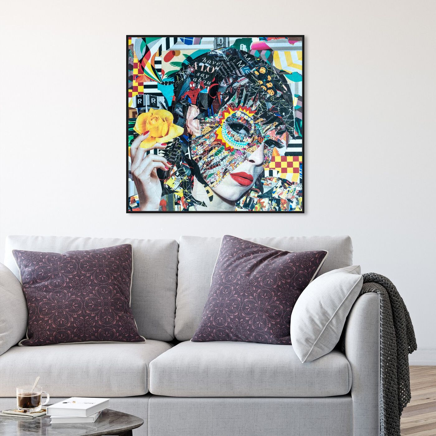 Hanging view of Yellow Bullet by Katy Hirschfeld featuring fashion and glam and portraits art.