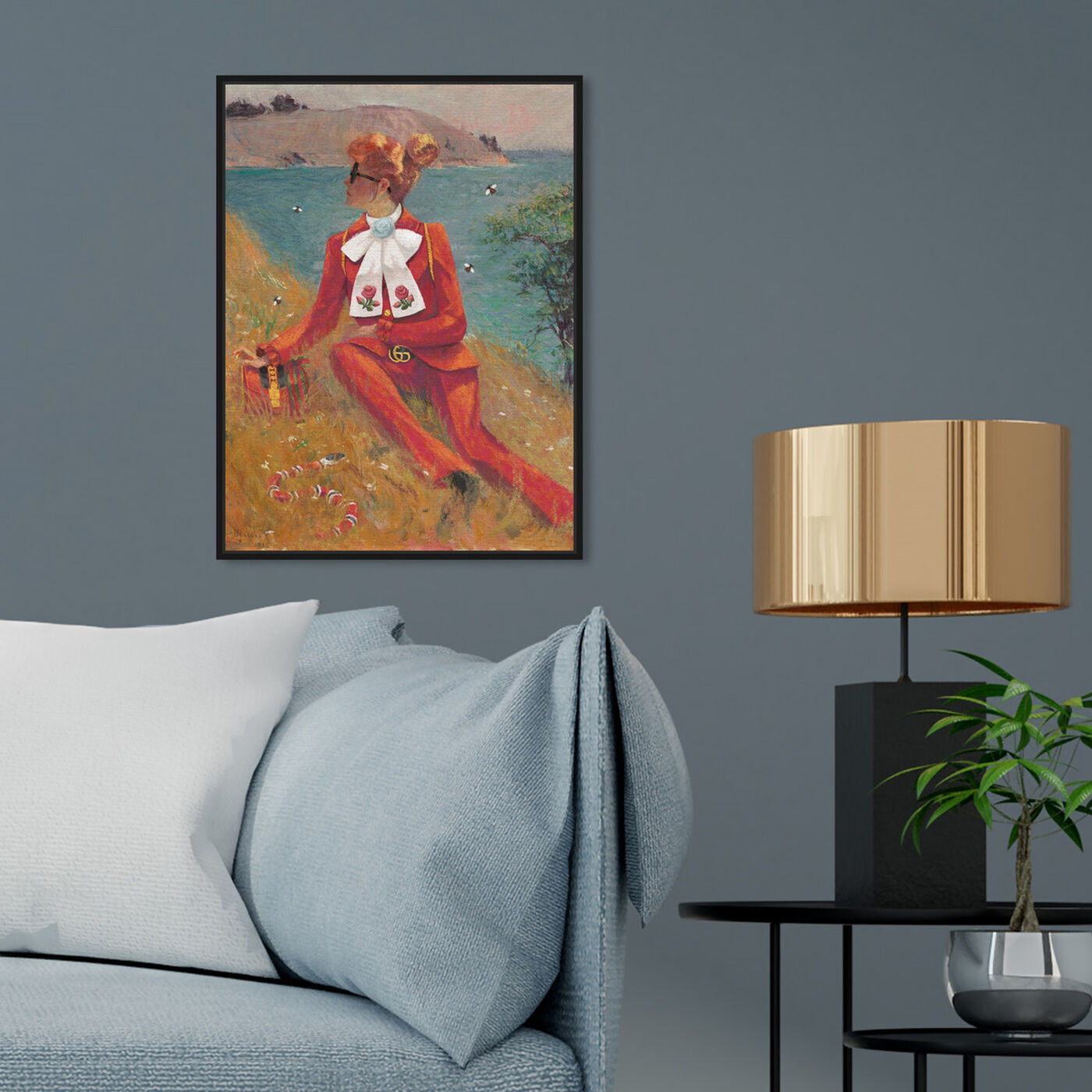 Hanging view of Woman in Red featuring fashion and glam and outfits art.