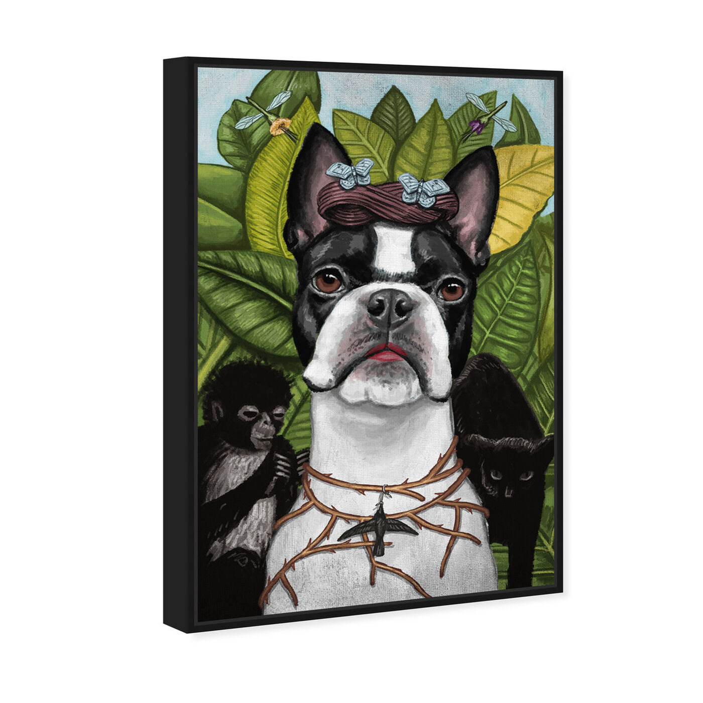 Angled view of Frida featuring animals and dogs and puppies art.