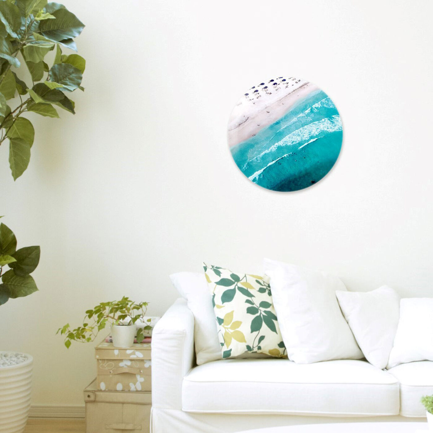 Hanging view of Beach Water Half Round featuring nautical and coastal and coastal art.