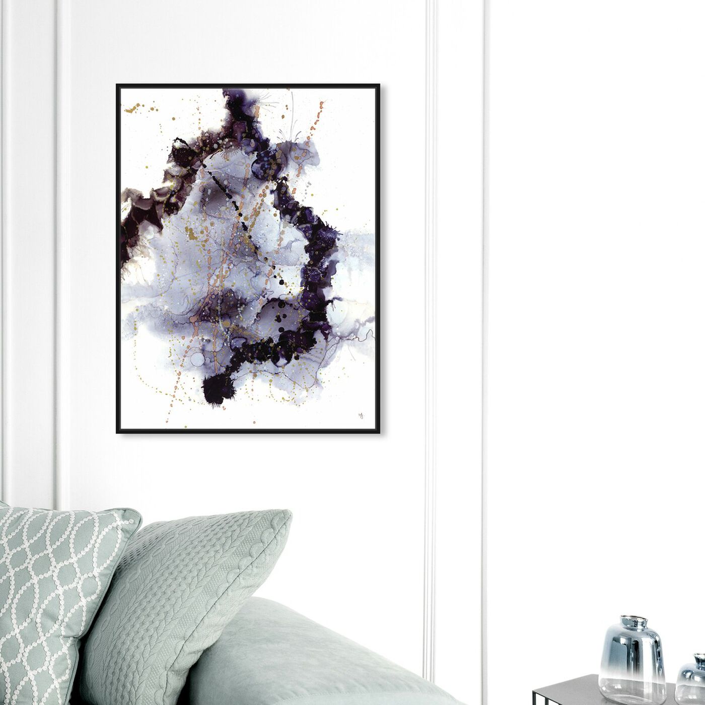 Hanging view of Jamie Blicher - Onice featuring abstract and watercolor art.
