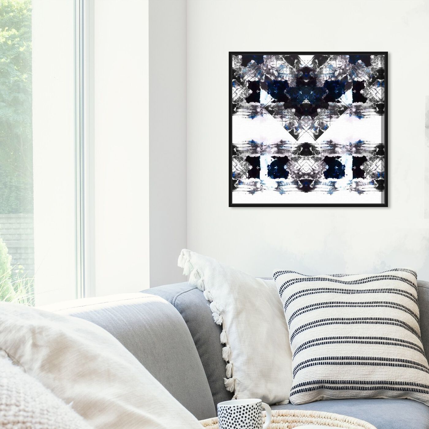 Hanging view of Oeuvre featuring abstract and patterns art.