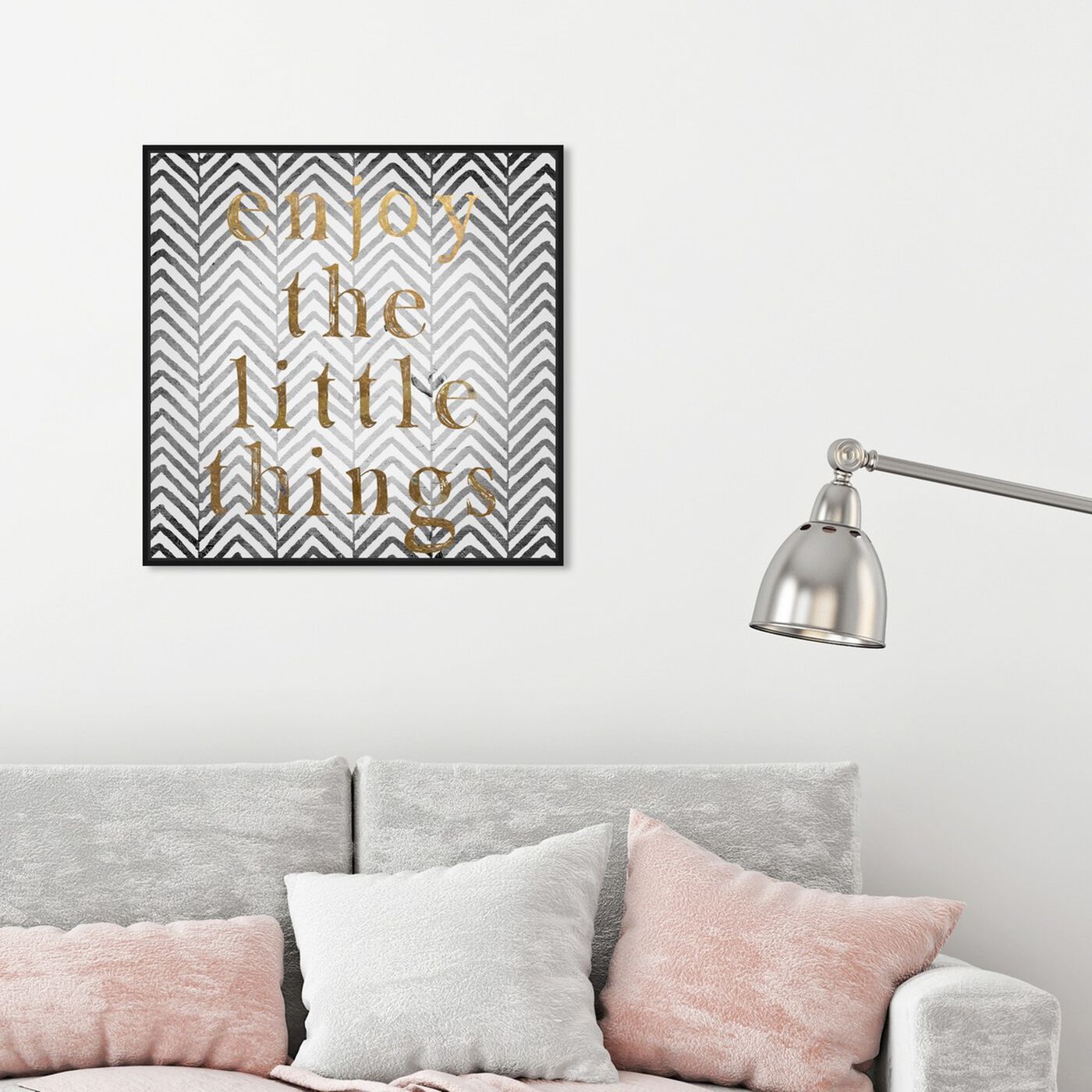 Hanging view of Enjoy The Little Things featuring typography and quotes and inspirational quotes and sayings art.
