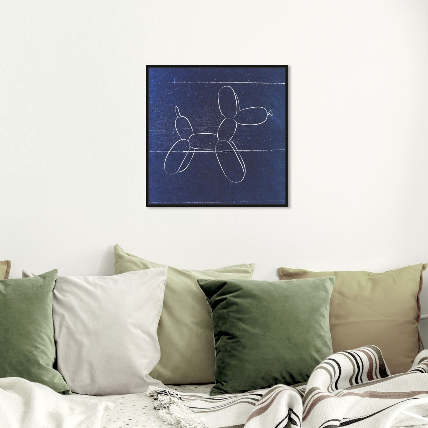 Hanging view of Balloon Dog Blueprint featuring animals and dogs and puppies art.