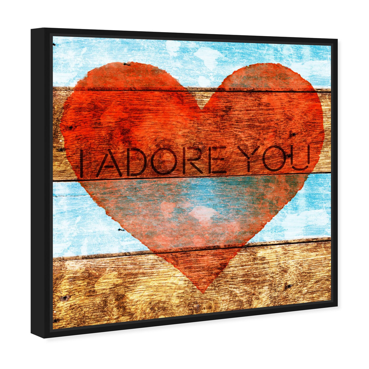 Angled view of I Adore You featuring typography and quotes and love quotes and sayings art.