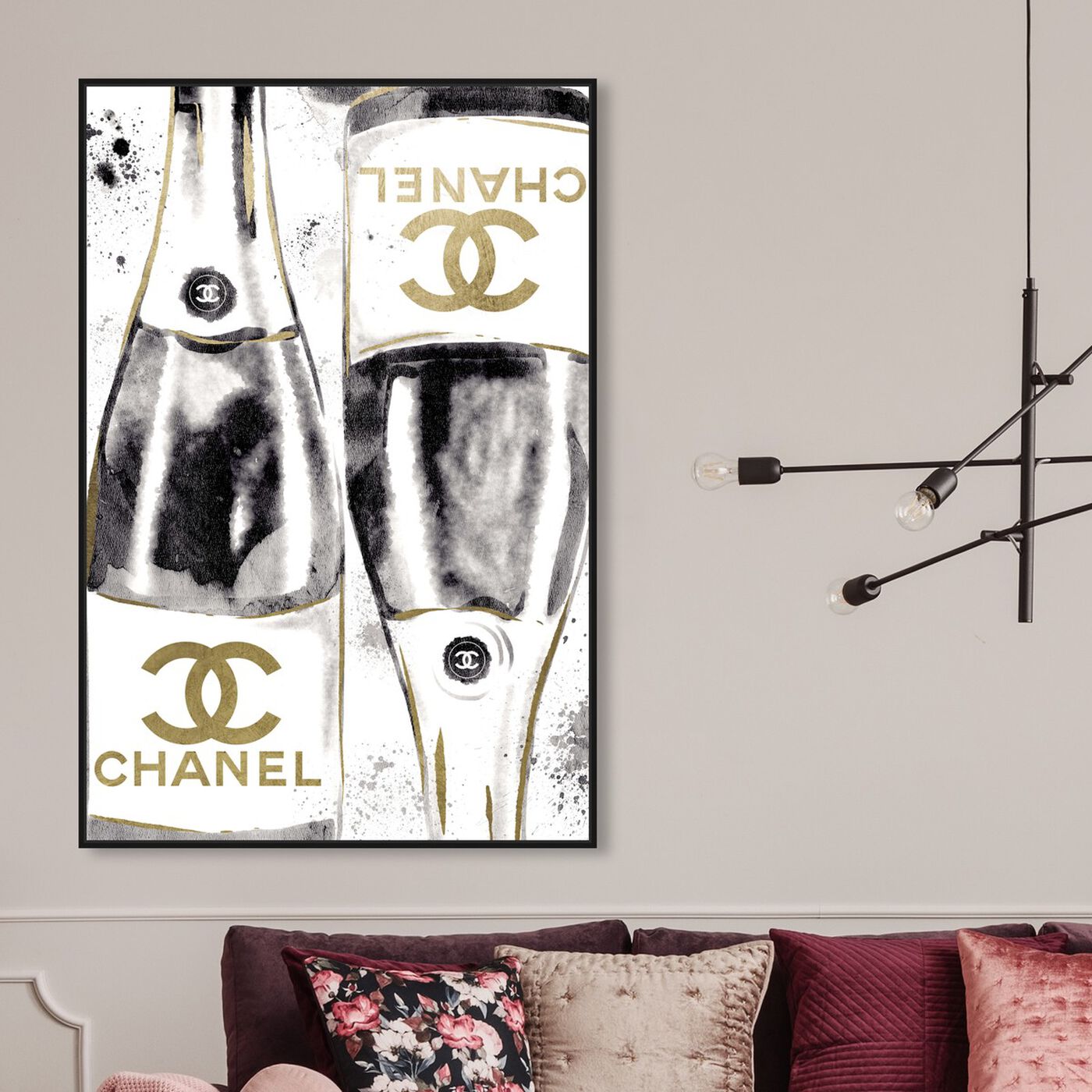 Hanging view of Inkwash Champagne featuring fashion and glam and lifestyle art.