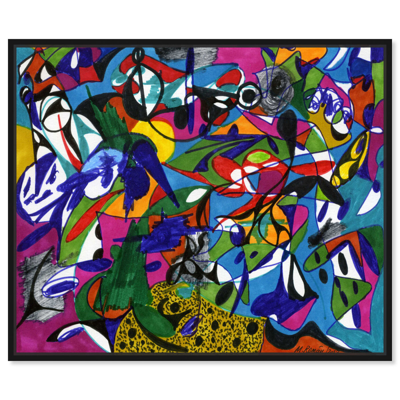 Front view of Cacophony featuring abstract and shapes art.