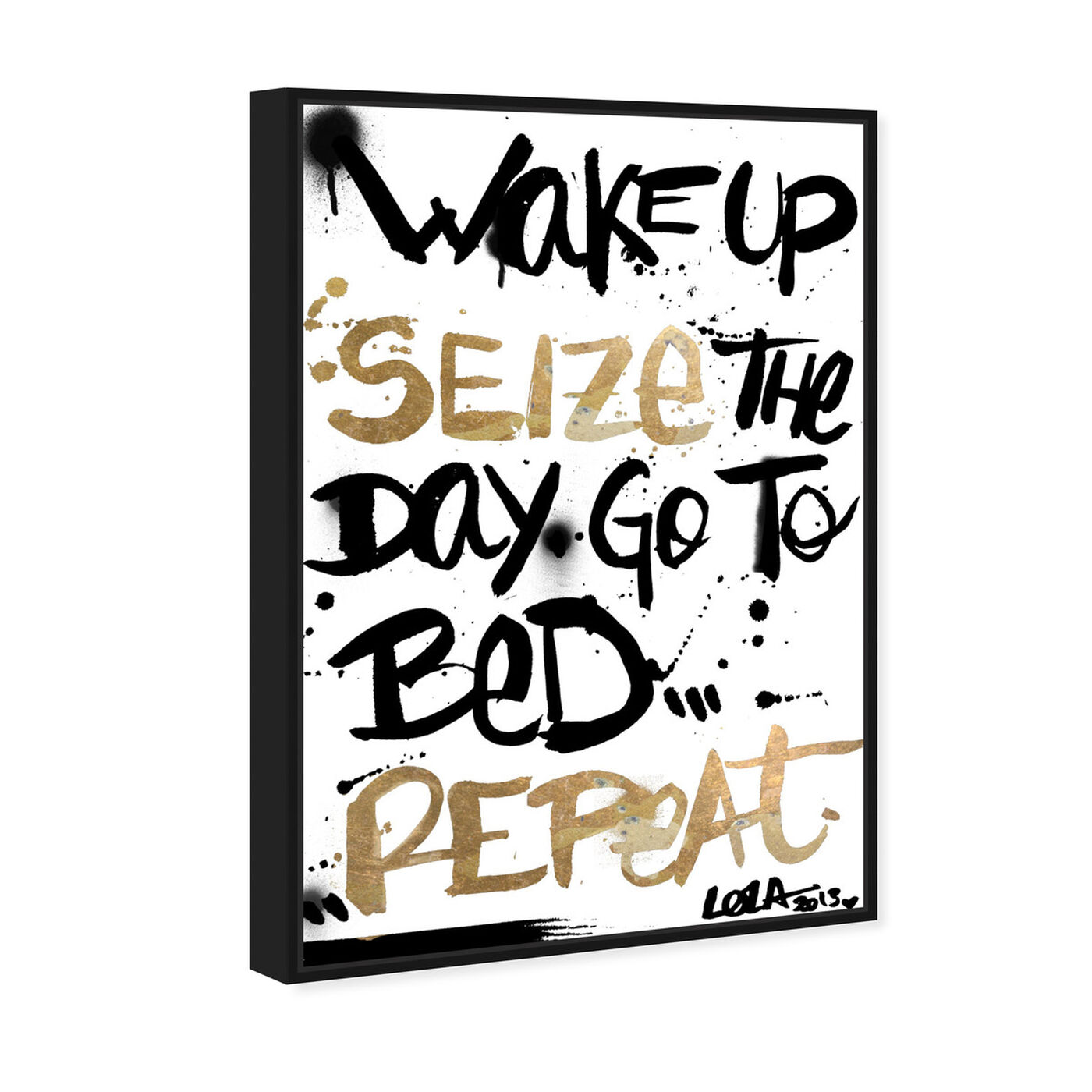 Angled view of Seize The Day II featuring typography and quotes and motivational quotes and sayings art.