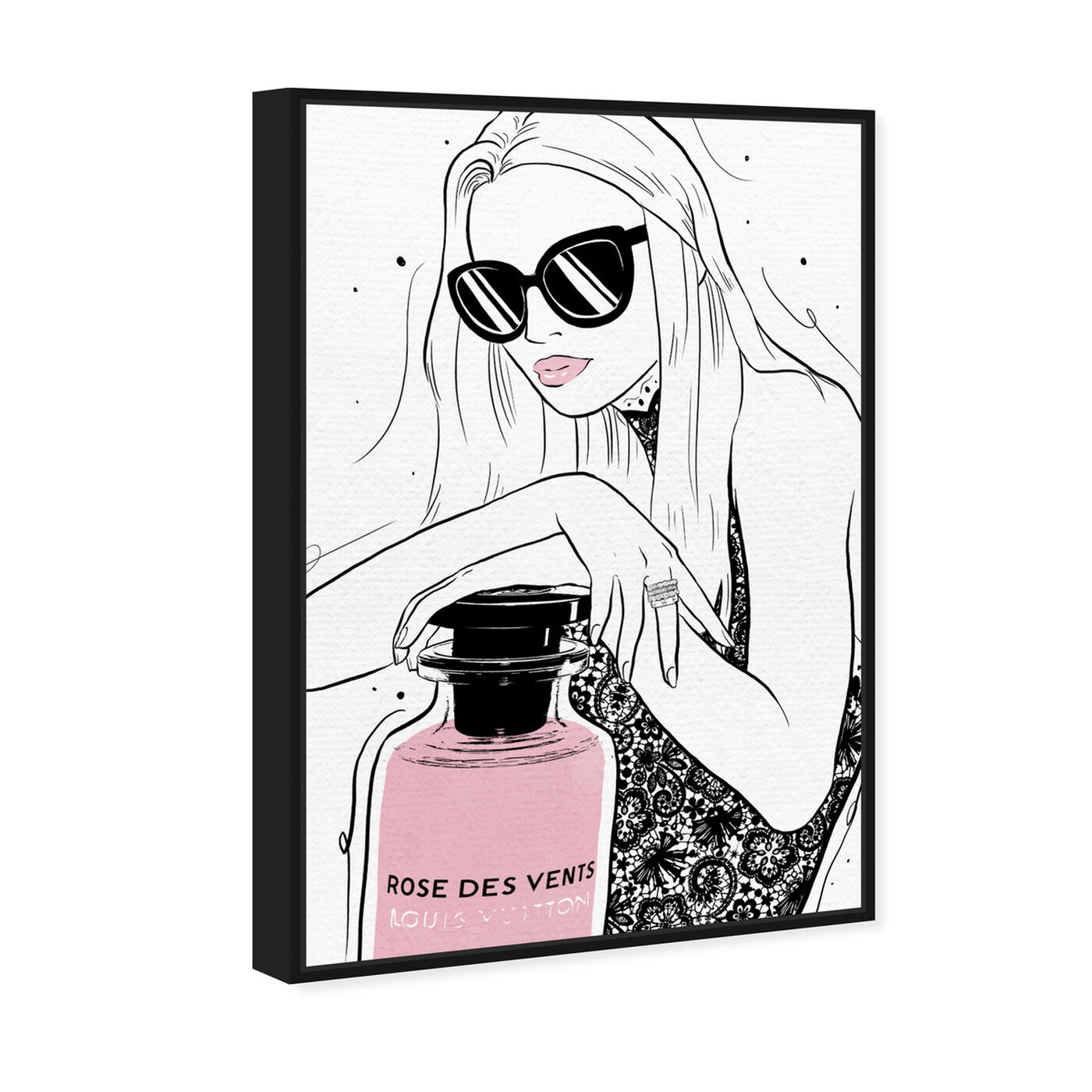Angled view of French Perfume Girl Classic featuring fashion and glam and perfumes art.