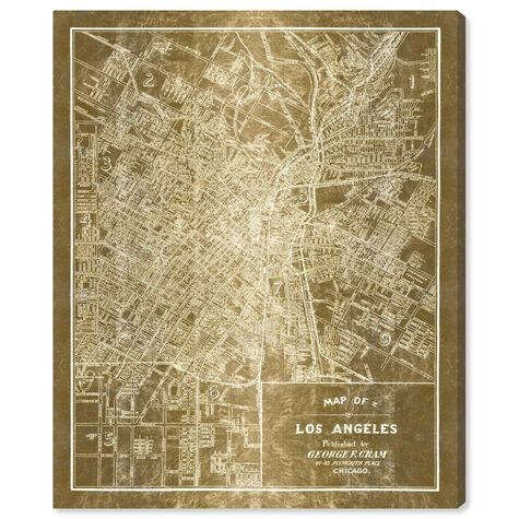 Los Angeles Map 1899 Grey Inverted