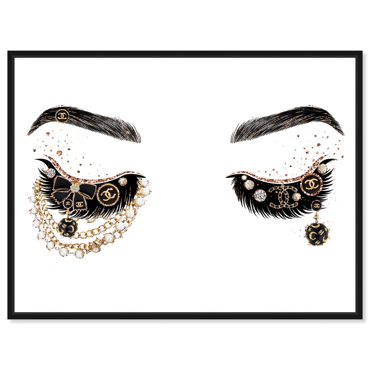 Pearls and Coco Eyes | Fashion Wall Art | Oliver Gal
