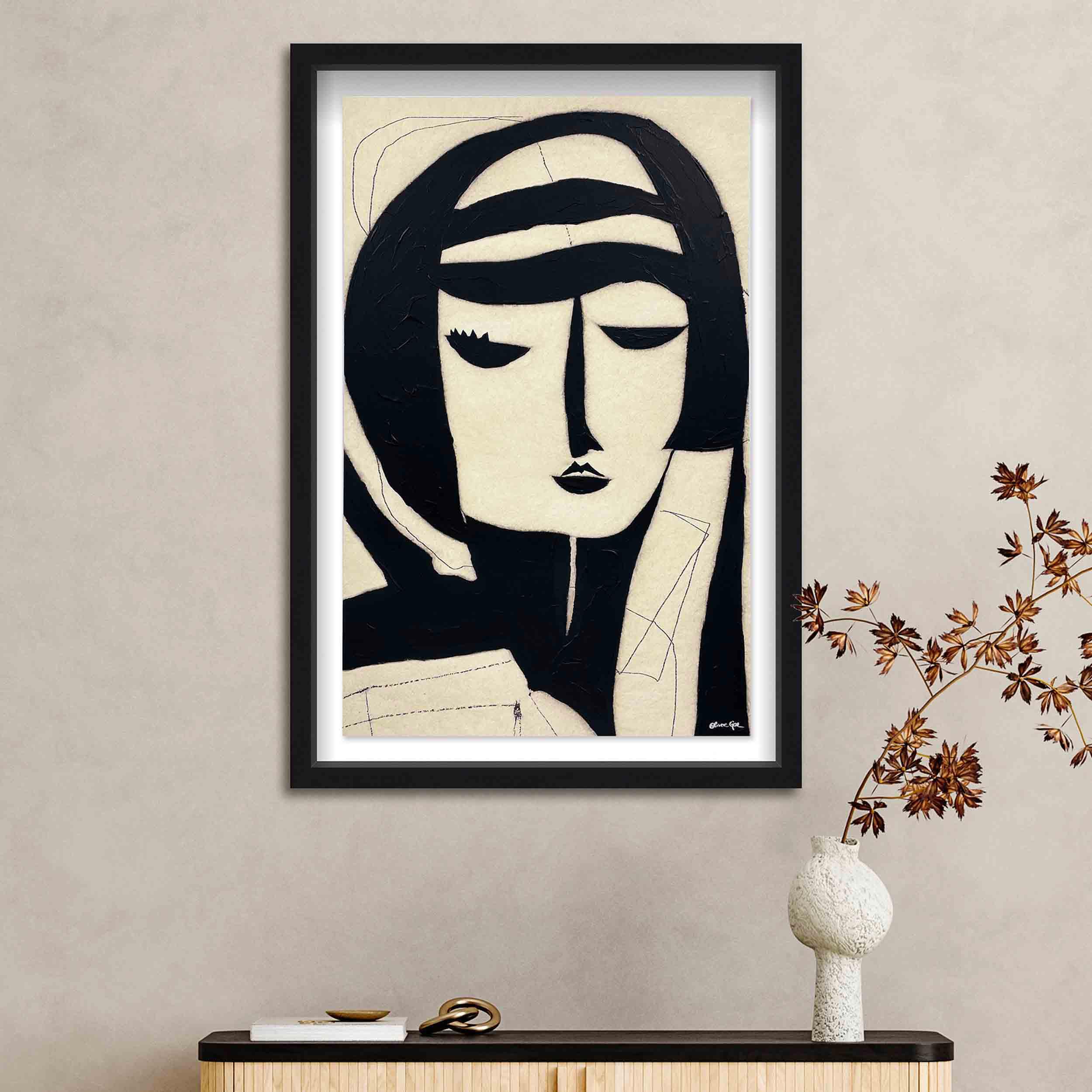 Woman In Thought | Textured Abstract Wall Art | Oliver Gal